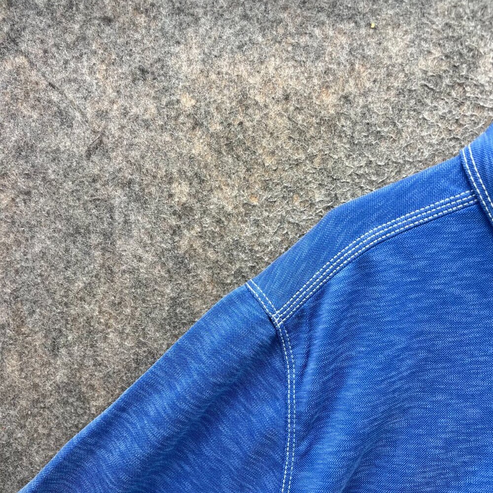 Johnston & Murphy Polo Shirt Mens XL Blue Preppy Dress Heather Vintage Golf - Picture 3 of 11
